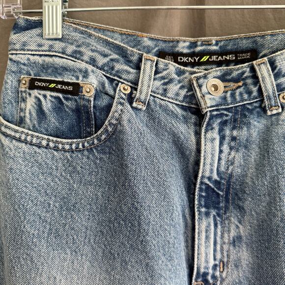 Vintage DKNY Jeans 4R High Rise Straight Leg Light Wash 100% Cotton 90s Y2K - Picture 6 of 16